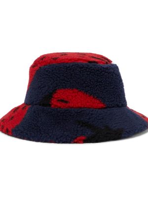 Fleecová čiapka s potlačou Jw Anderson modrá