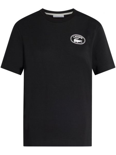 Kokvilnas t-krekls Lacoste melns