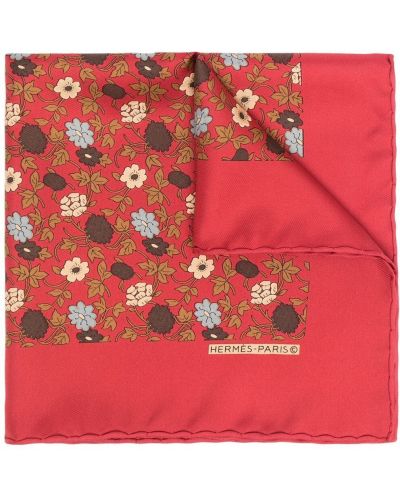 Pañuelo de flores con estampado Hermès rojo
