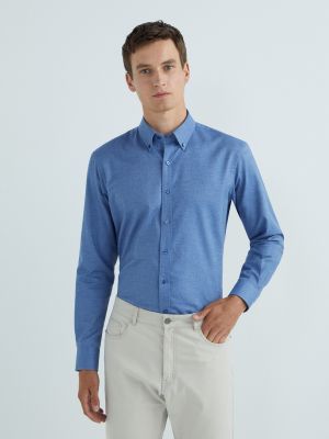 Camisa de algodón de franela Rushmore azul