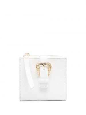 Csatos bőr pénztárca Versace Jeans Couture fehér