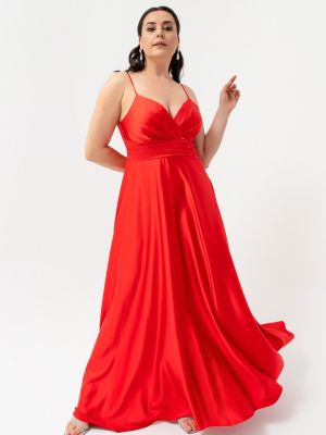 Σατέν βραδινό φόρεμα Lafaba κόκκινο