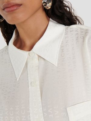 Camicia di seta in tessuto jacquard Givenchy bianco