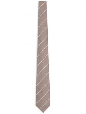 Копринена вратовръзка на райета с принт Emporio Armani