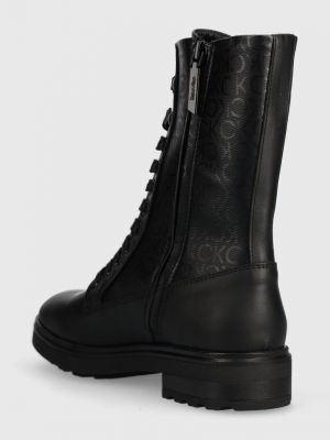 Kotníkové boty na platformě Calvin Klein černé