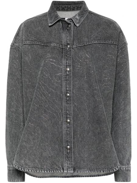Oversize jeanshemd Rotate grau