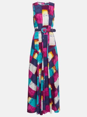 Kostkované bavlněné midi šaty z nylonu Diane Von Furstenberg