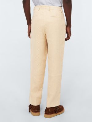 Pantaloni chino di lino di cotone King & Tuckfield beige