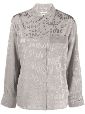 Svilena košulja s printom Zadig&voltaire siva