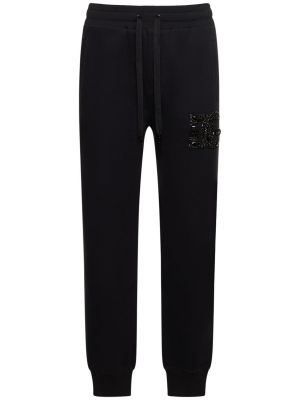 Pantaloni con pietre di cotone Dolce & Gabbana nero