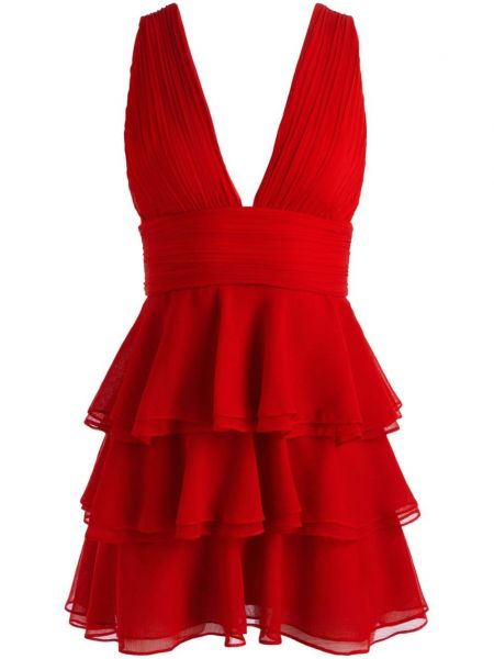 Trägerkleid mit rüschen Alice + Olivia rot