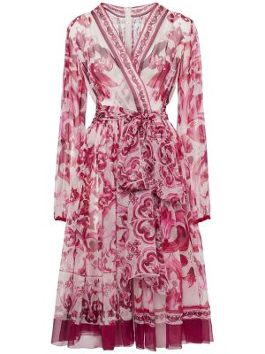 Šifonové hedvábné šaty s potiskem Dolce & Gabbana