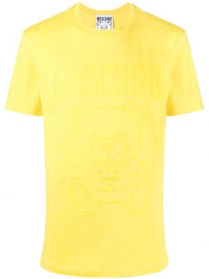 Тениска с принт Moschino жълто