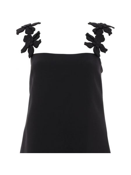 Mini vestido con bordado de lana de seda Valentino negro