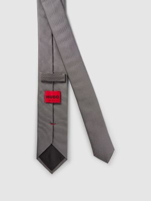Jedwabny krawat w paski Hugo czarny