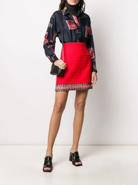 Falda de tweed Gucci rojo