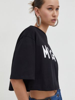 Bavlněné tričko Msgm černé