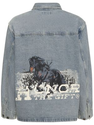 Bavlnená džínsová bunda s výšivkou Honor The Gift čierna