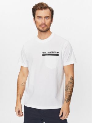 Priliehavé tričko Karl Lagerfeld Jeans biela
