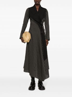 Pruhované bavlněné šaty Marc Le Bihan černé