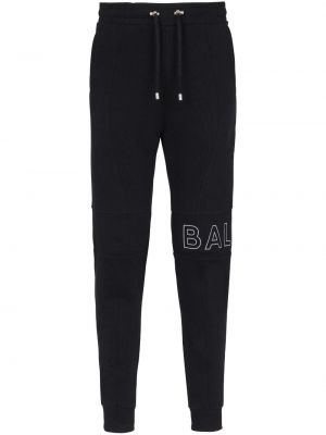 Spodnie sportowe odblaskowe Balmain czarne
