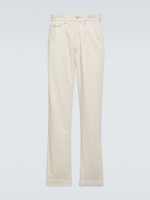 Pantaloni cu picior drept de catifea cord Polo Ralph Lauren alb