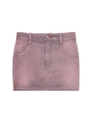 Bavlnená džínsová sukňa Mm6 Maison Margiela ružová