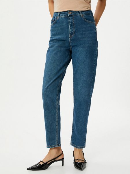 Хлопковые прямые джинсы Koton синие