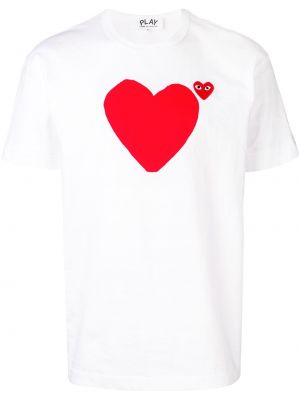 Koszulka w serca Comme Des Garcons Play biała