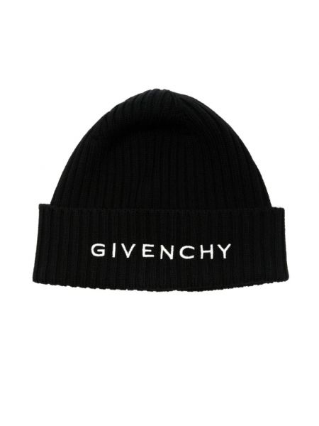 Haftowana czapka z daszkiem wełniana Givenchy czarna