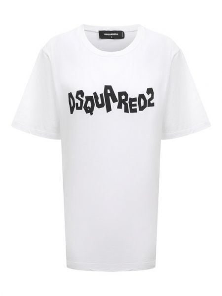 Хлопковая футболка Dsquared2 белая