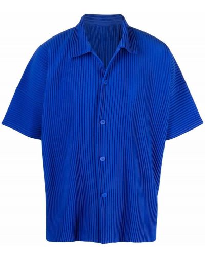 Camisa manga corta plisada Homme Plissé Issey Miyake azul