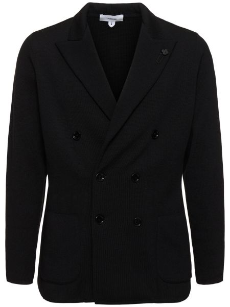 Triko yün blazer Lardini siyah