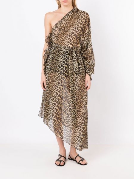 Leopardí hedvábné šaty s potiskem Olympiah