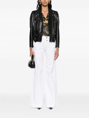 Dzianinowy top z nadrukiem Versace Jeans Couture