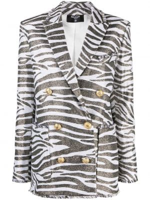 Kabát s potlačou so vzorom zebry Balmain