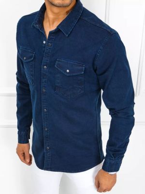 Rifľová košeľa Dstreet - Modrá