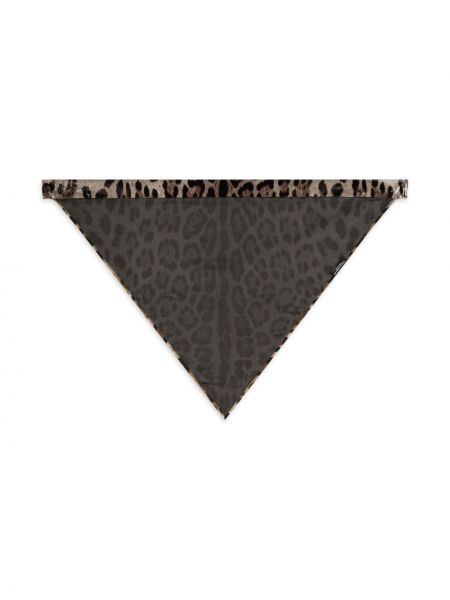 Raštuotas šilkinis šalikas leopardinis Dolce & Gabbana ruda