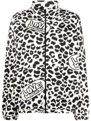 Leopard trykt sweatjakke Love Moschino