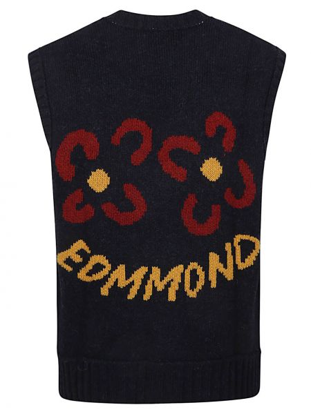 Gilet di lana a rombi Edmmond Studios blu