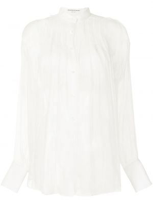 Прозрачна блуза от шифон Ermanno Scervino бяло