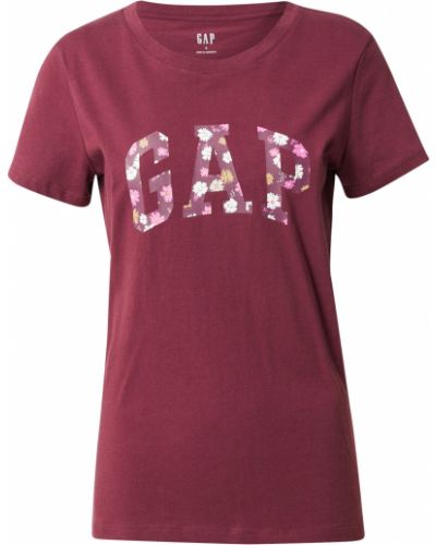 Kvetinové tričko Gap vínová