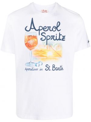 Raštuotas medvilninis marškinėliai Mc2 Saint Barth balta