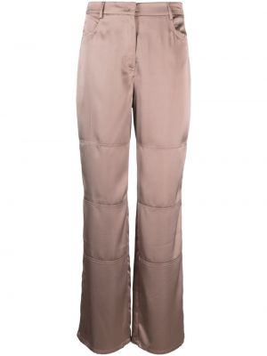 Saténové rovné kalhoty Blanca Vita růžové