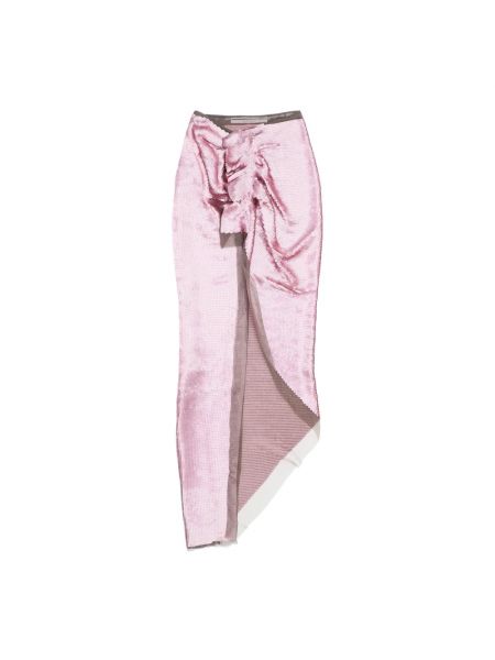 Różowa haftowana spódnica midi z cekinami Rick Owens