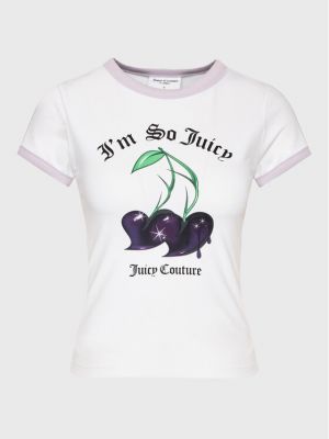Slim fit póló Juicy Couture fehér