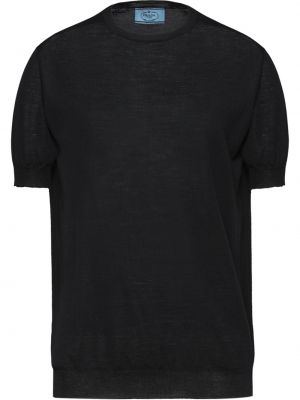 Jersey manga corta de tela jersey Prada negro