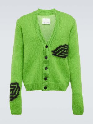Cardigan in tessuto jacquard mohair Due Diligence verde