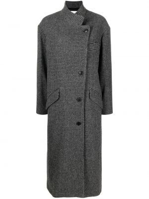 Tvídový vlněný kabát Marant Etoile šedý