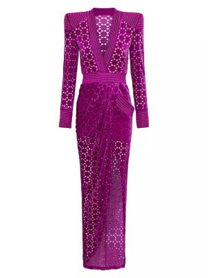 Бархатное атласное платье Zhivago фиолетовое